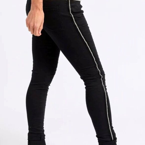 Rhinestone Super-Stretch Italian Pants - Picture 1 of 5